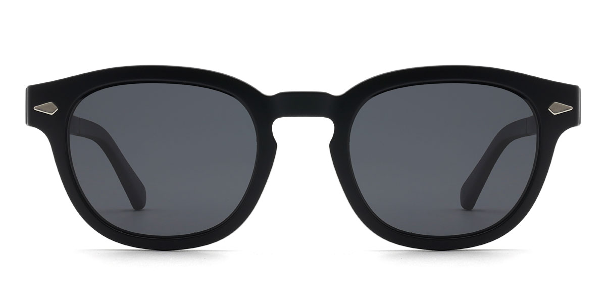 Black Grey Meilani Glasses - Oval Clip-On Sunglasses