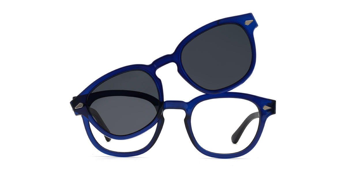 Kék szürke Meilani Szemüveg - Oval Clip-On Sunglasses