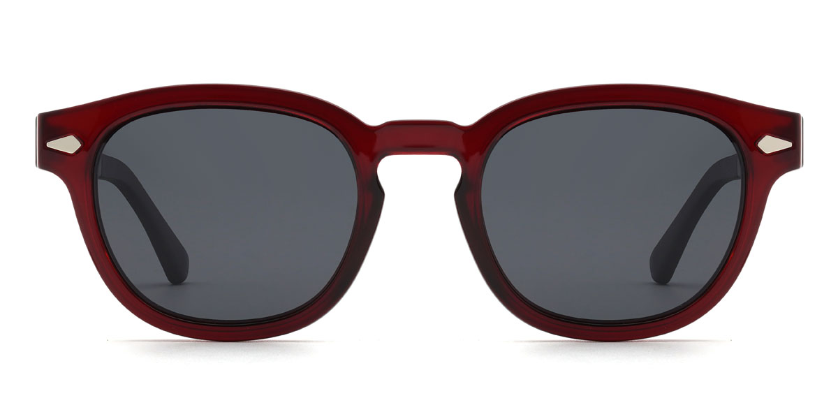 Red Grey Meilani Glasses - Oval Clip-On Sunglasses