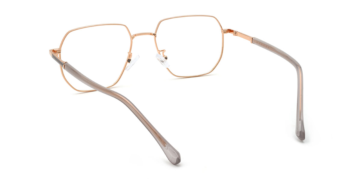 Gold Black Kiran Glasses - Rectangle Glasses