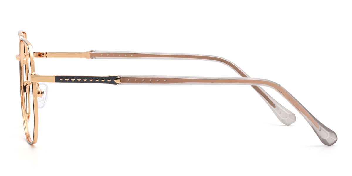 Gold Black Kiran Glasses - Rectangle Glasses