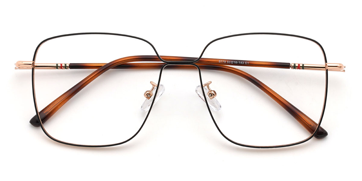 Gold Black Joaquim Glasses - Square Glasses