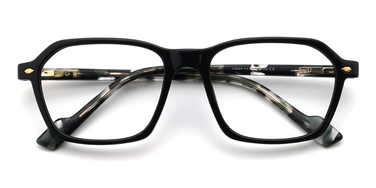 Schwarz Timber Brille - Rectangle Glasses