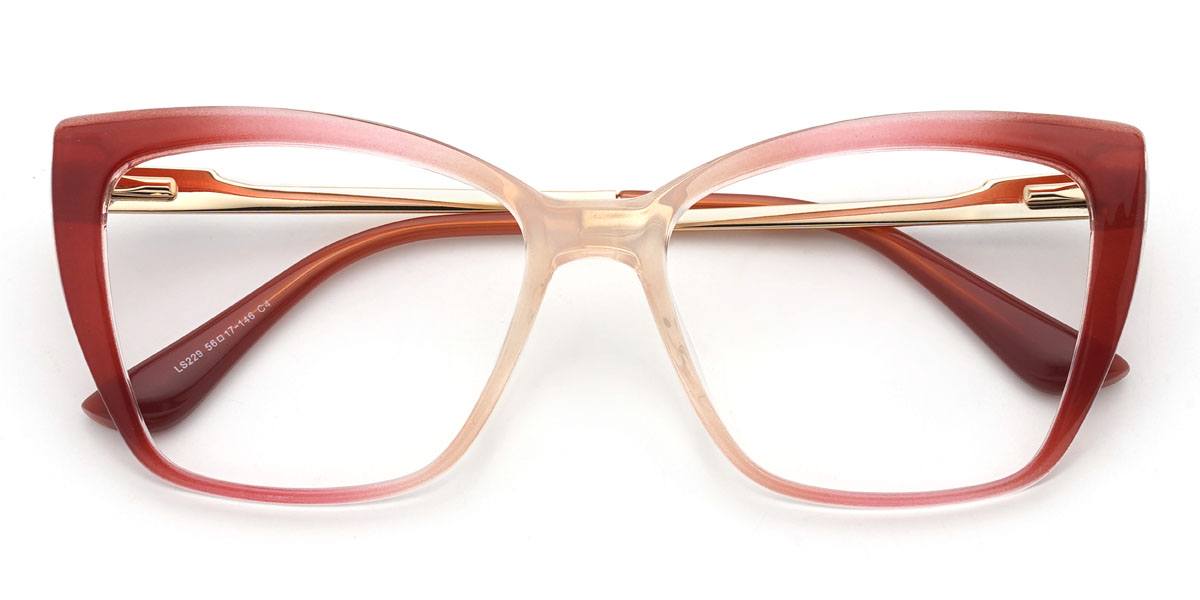 Gradient Rose Violet Elissa Glasses - Cat Eye Glasses