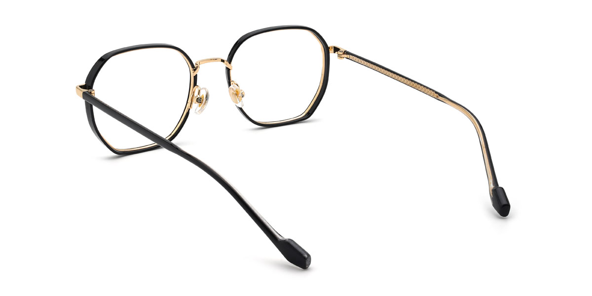 Gold Black Silvia Glasses - Oval Glasses