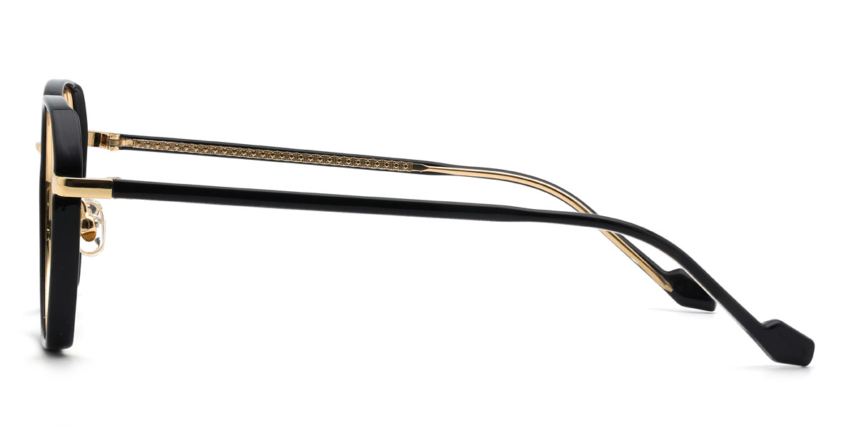 Gold Black Silvia Glasses - Oval Glasses