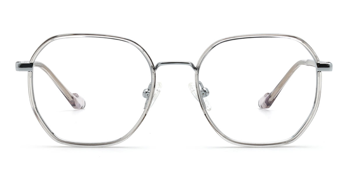 Silber Klar Silvia Brille - Oval Glasses