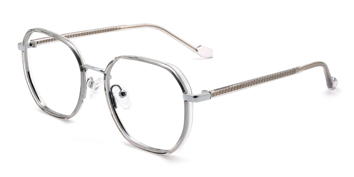 Silber Klar Silvia Brille - Oval Glasses