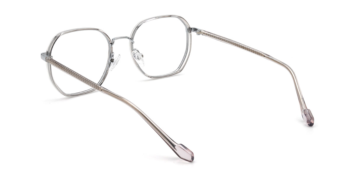 Silber Klar Silvia Brille - Oval Glasses