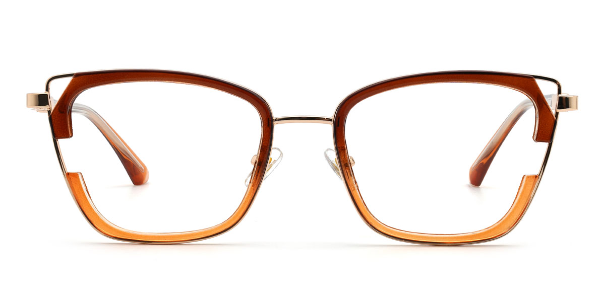 Braun Orange Kaci Brille - Cat Eye Glasses
