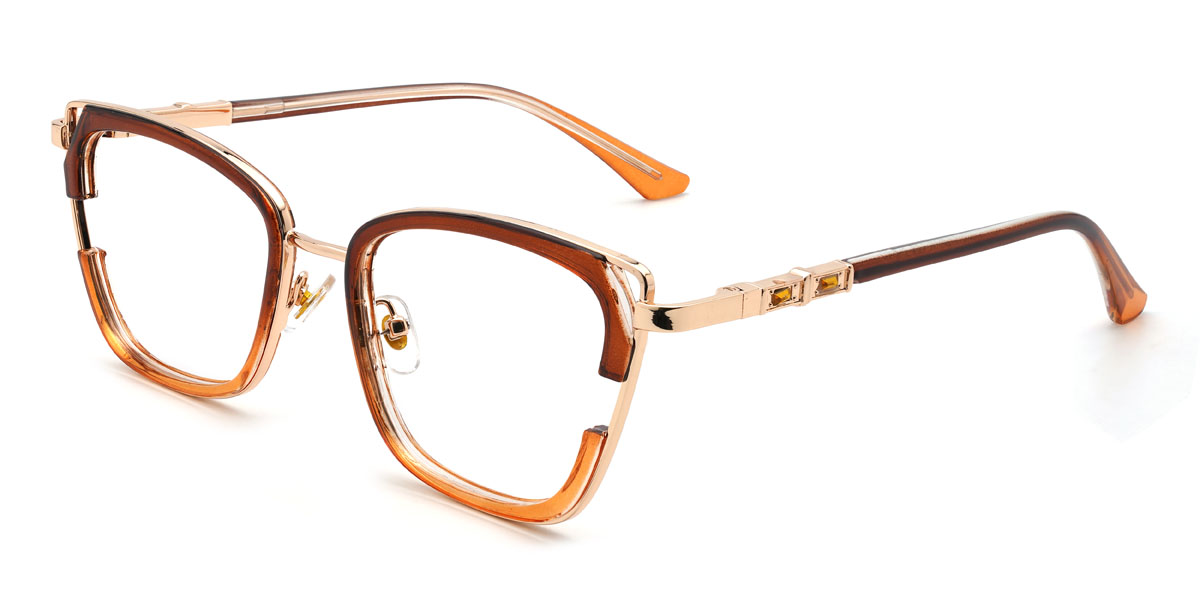 Braun Orange Kaci Brille - Cat Eye Glasses