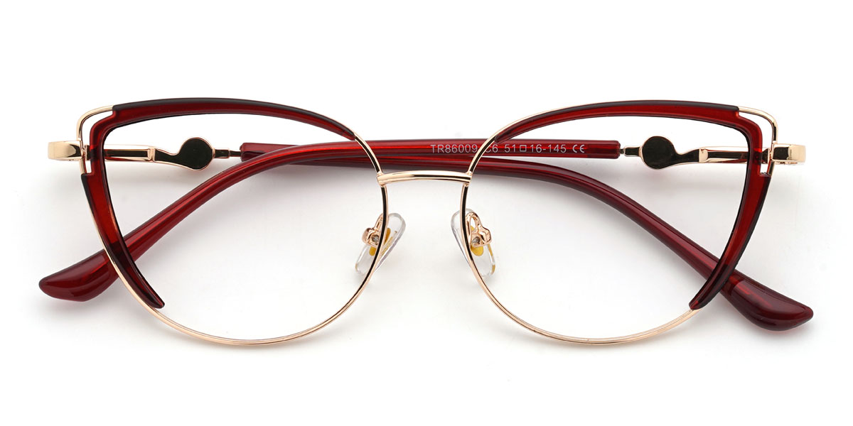 Gold Wine Cristina Glasses - Cat Eye Glasses