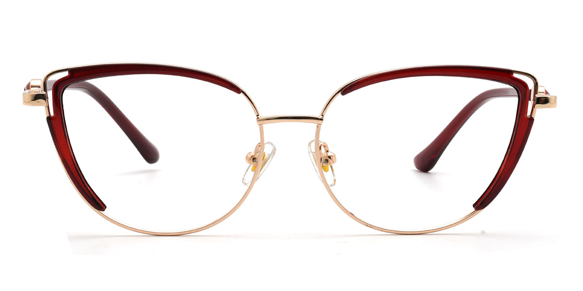 Gold Wine Cristina Glasses - Cat Eye Glasses