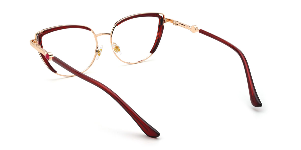 Gold Wine Cristina Glasses - Cat Eye Glasses