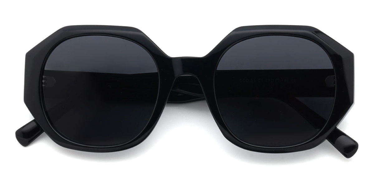 Schwarz Grau Maira Brille - Oval Sunglasses