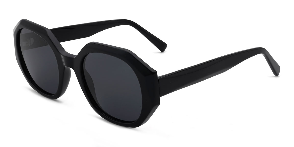 Schwarz Grau Maira Brille - Oval Sunglasses