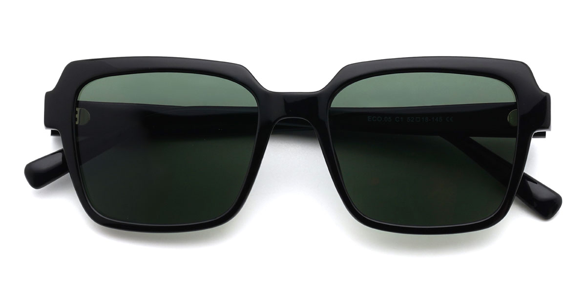 Schwarz Dunkelgrün Deshawn Brille - Square Sunglasses