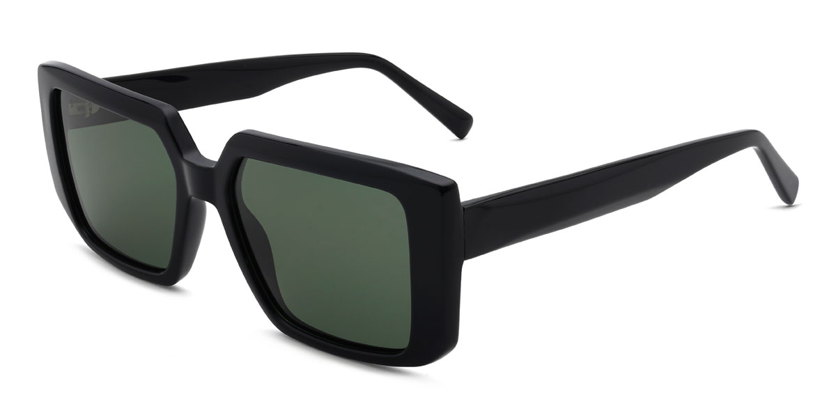 Schwarz Dunkelgrün Rashad Brille - Rectangle Sunglasses