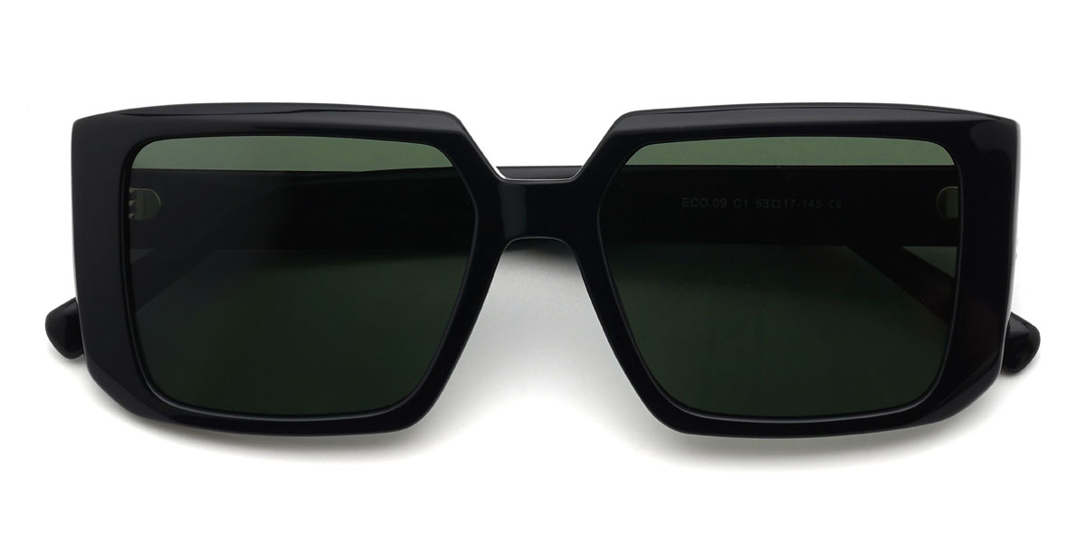 Schwarz Dunkelgrün Rashad Brille - Rectangle Sunglasses