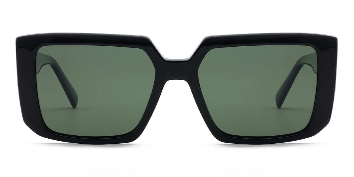 Schwarz Dunkelgrün Rashad Brille - Rectangle Sunglasses