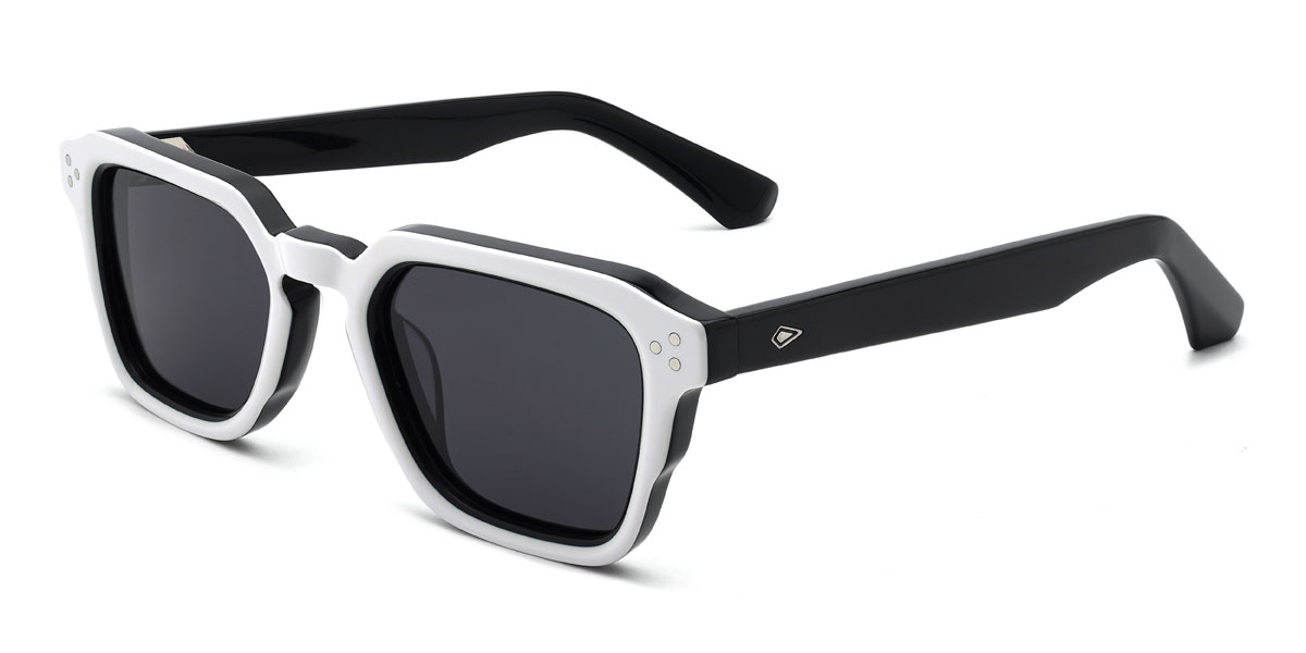 Weiß Grau Draco Brille - Rectangle Sunglasses