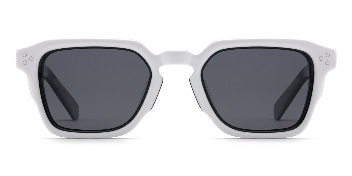 Weiß Grau Draco Brille - Rectangle Sunglasses