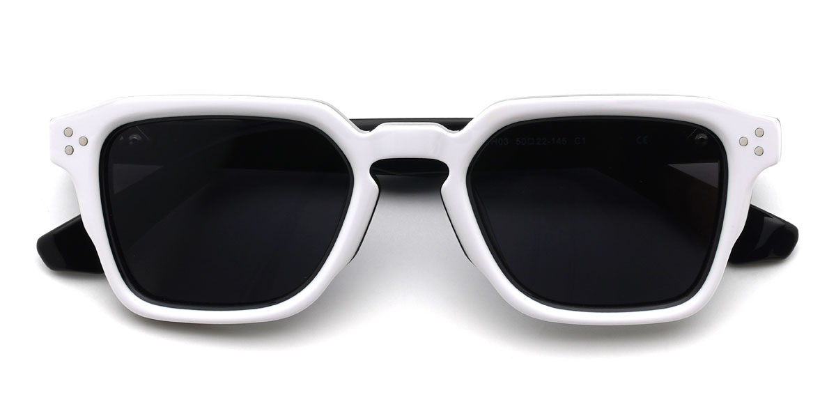 Weiß Grau Draco Brille - Rectangle Sunglasses