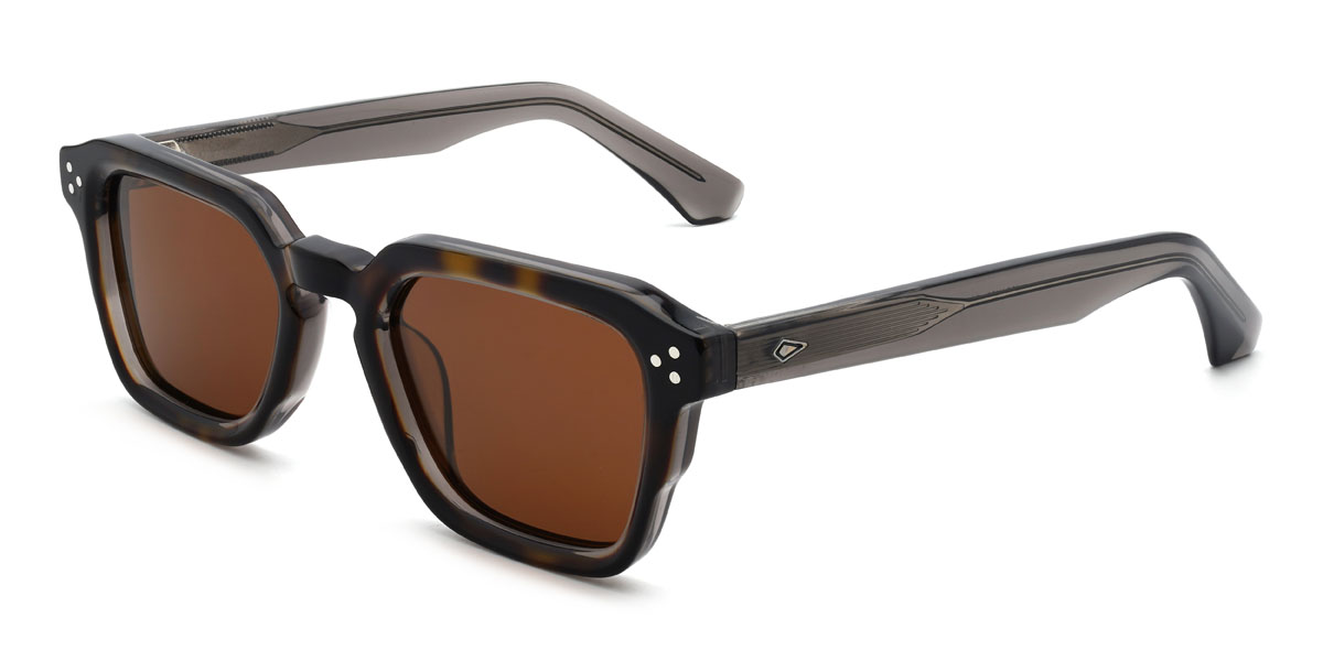 Schildpatt Braun Draco Brille - Rectangle Sunglasses