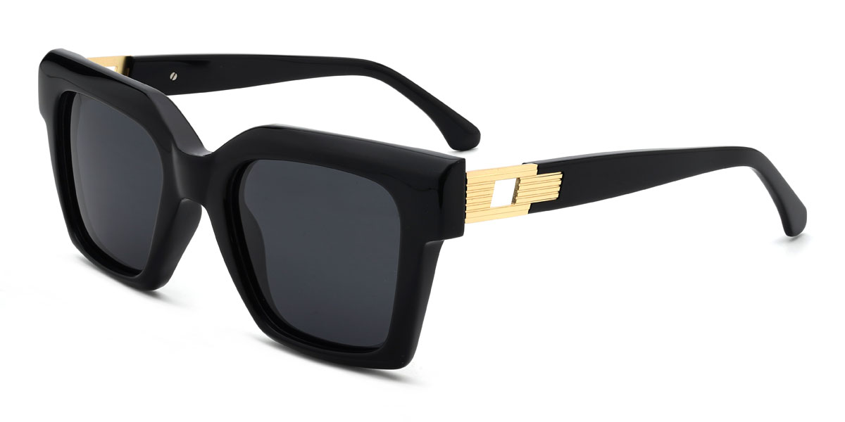 Schwarz Grau Muna Brille - Square Sunglasses
