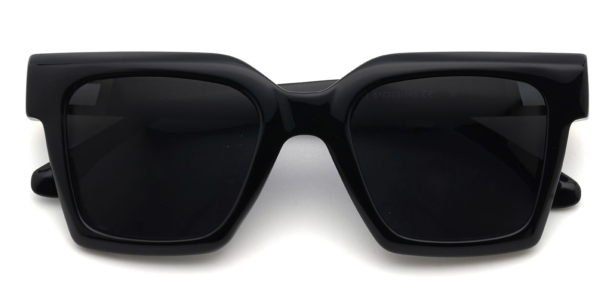 Schwarz Grau Muna Brille - Square Sunglasses