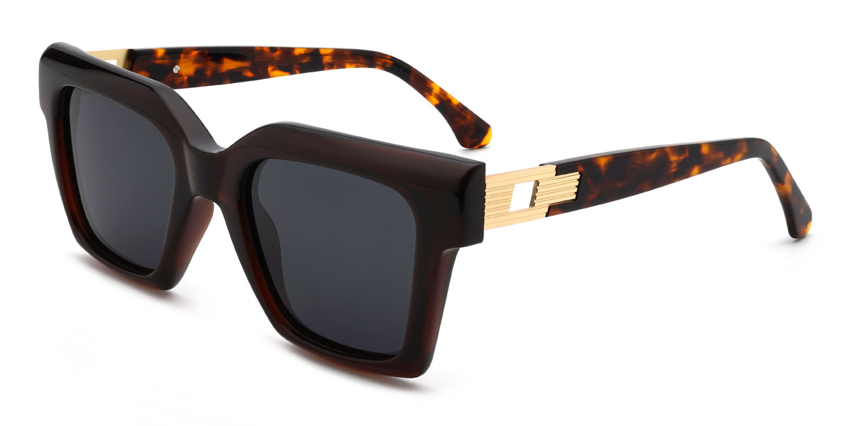 Braun Grau Muna Brille - Square Sunglasses