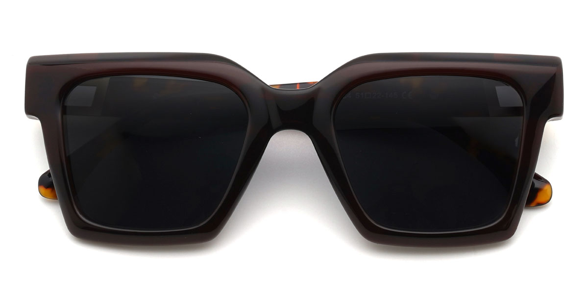Braun Grau Muna Brille - Square Sunglasses