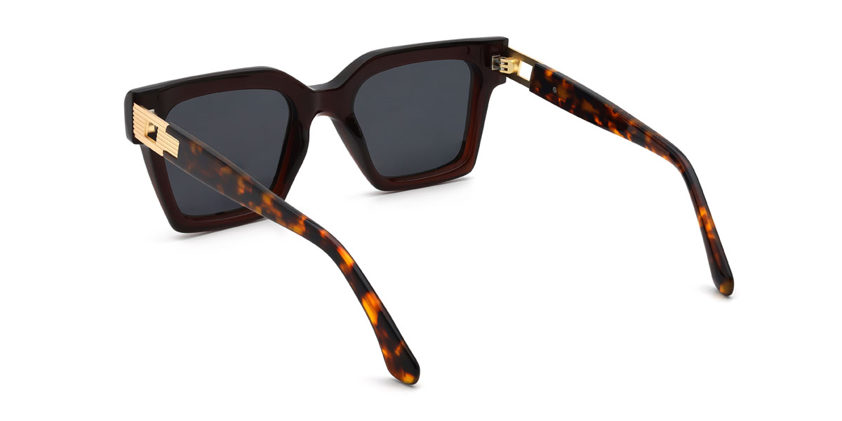 Braun Grau Muna Brille - Square Sunglasses