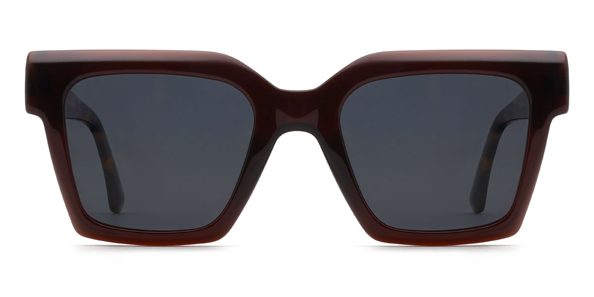 Braun Grau Muna Brille - Square Sunglasses