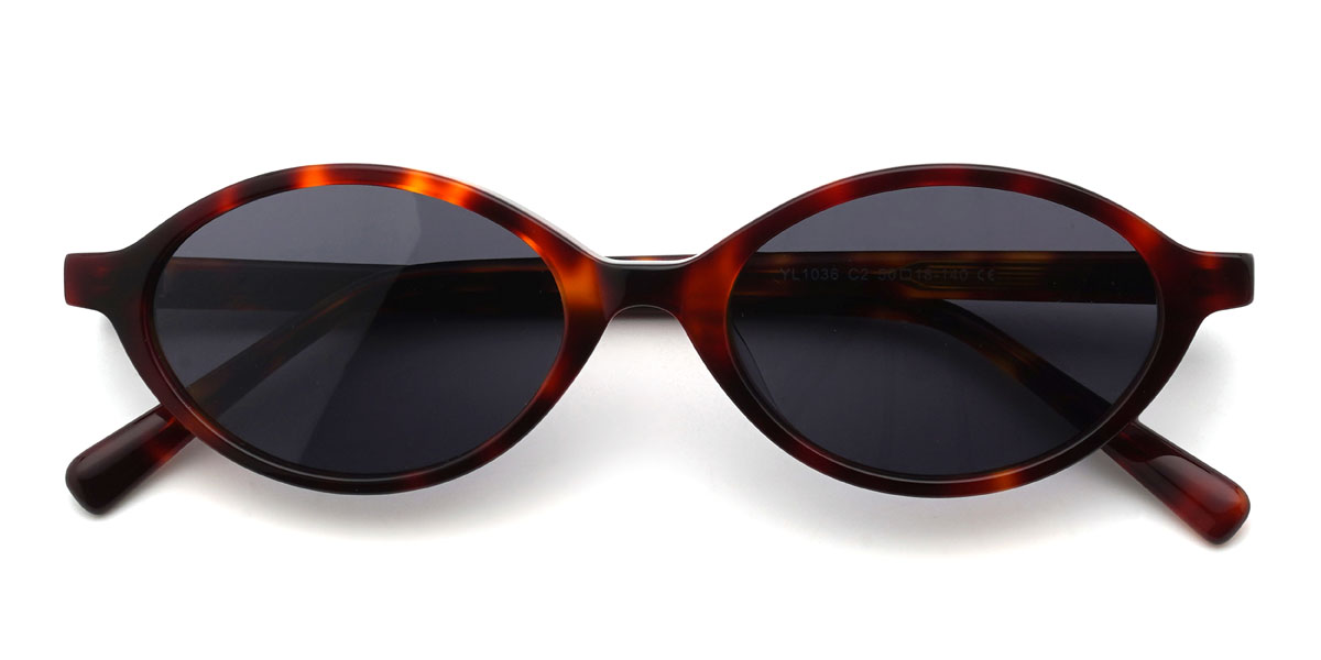 Schildpatt Grau Tillie Brille - Oval Sunglasses