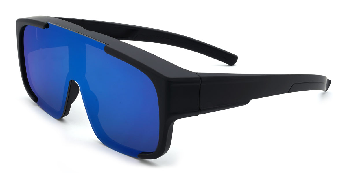 Schwarz/Blau-Verspiegelt Kamron Brille - Cycling Glasses