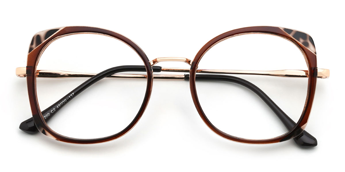 Caparazón de tortuga marrón Hiro Gafas - Oval Glasses