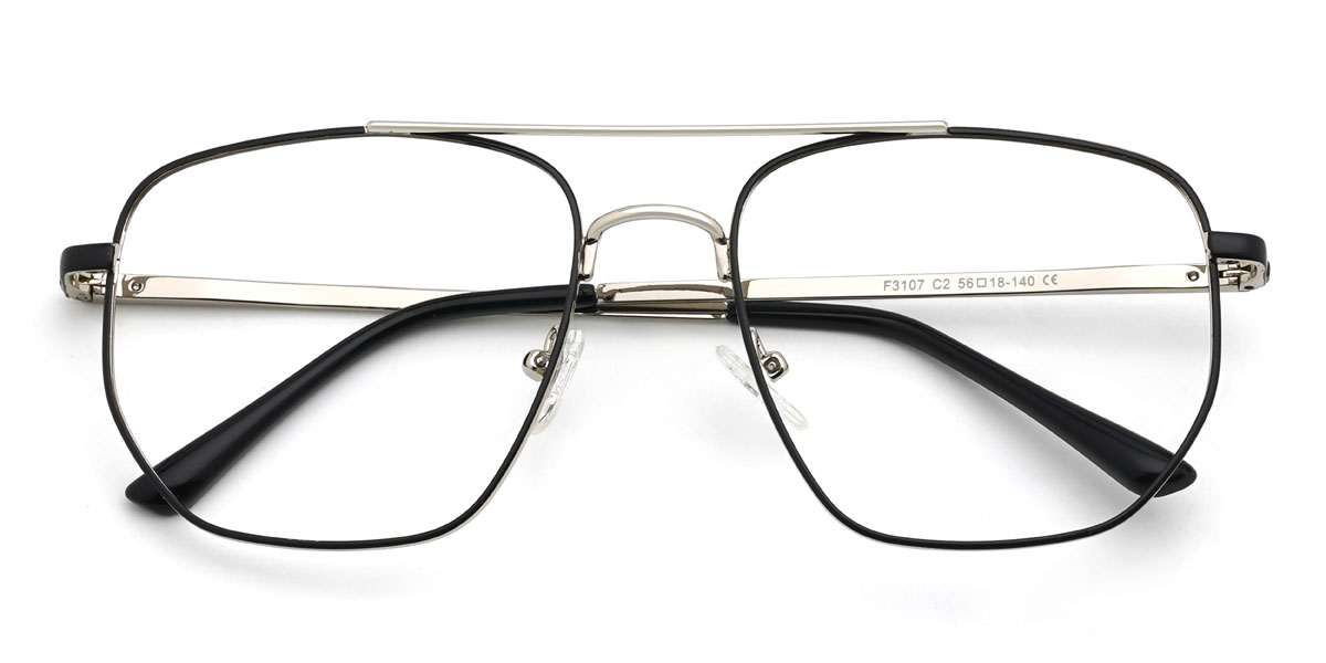 Negro Plata Olivier Gafas - Aviator Glasses