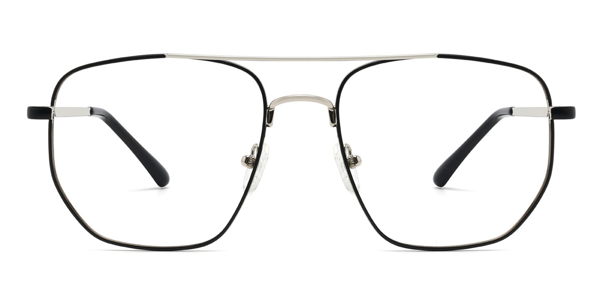 Negro Plata Olivier Gafas - Aviator Glasses
