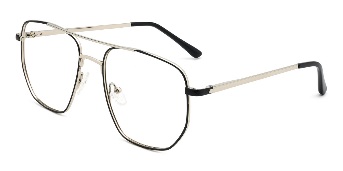 Negro Plata Olivier Gafas - Aviator Glasses