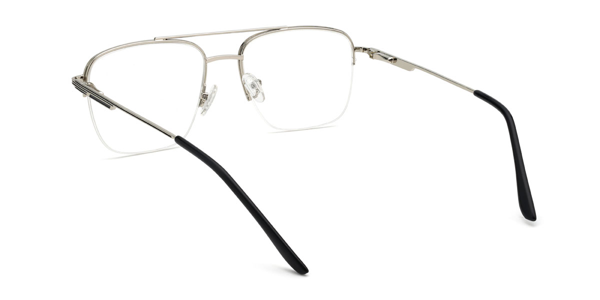 Negro Plata Divya Gafas - Aviator Glasses