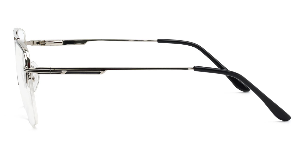 Negro Plata Divya Gafas - Aviator Glasses
