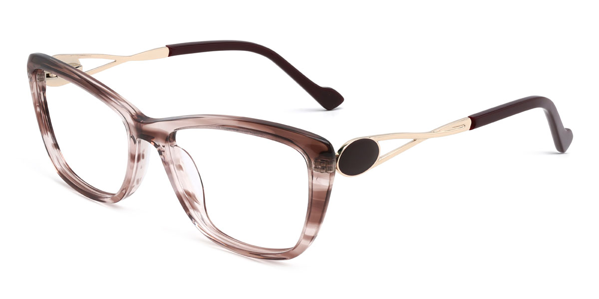 Rayas marrones Zaida Gafas - Rectangle Glasses