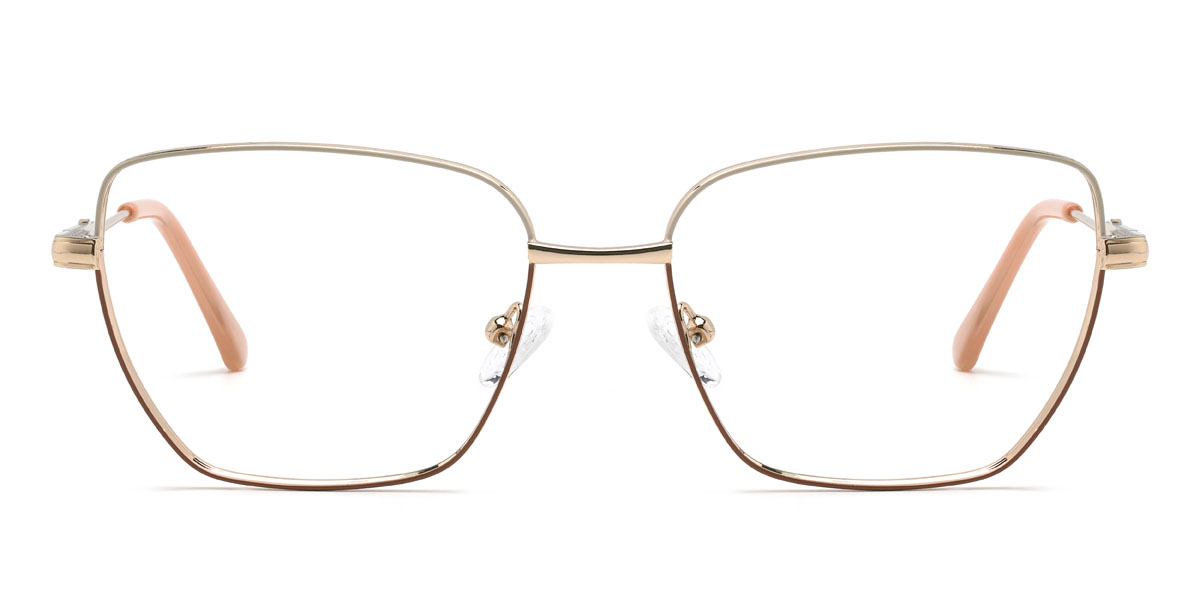 Fehér cameo barna Kaitlynn Szemüveg - Rectangle Glasses