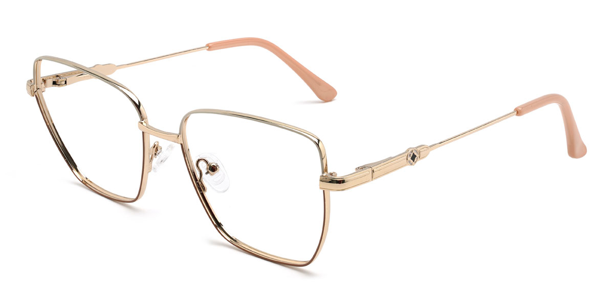 Fehér cameo barna Kaitlynn Szemüveg - Rectangle Glasses