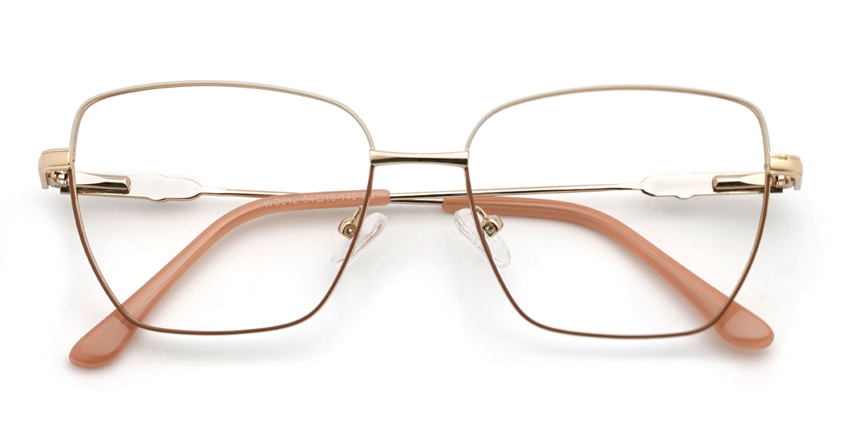 Fehér cameo barna Kaitlynn Szemüveg - Rectangle Glasses