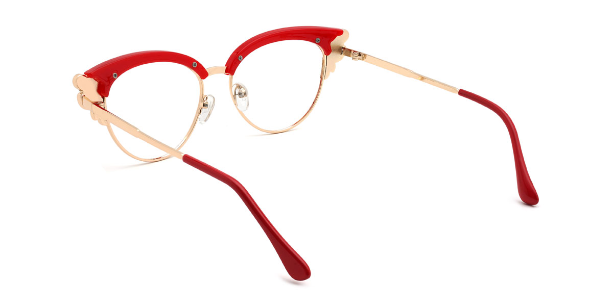 Gold Red Ozara Glasses - Cat Eye Glasses