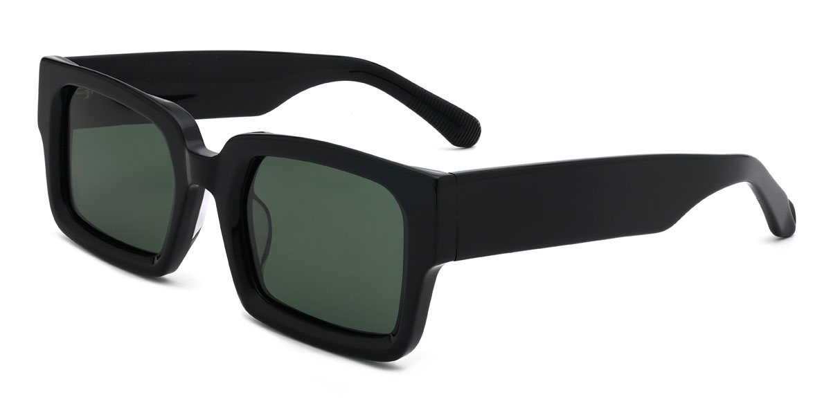Fekete sötétzöld Eleonora Szemüveg - Rectangle Sunglasses