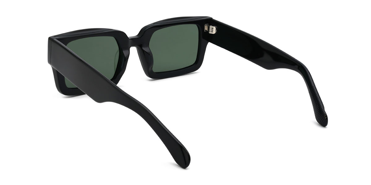 Fekete sötétzöld Eleonora Szemüveg - Rectangle Sunglasses