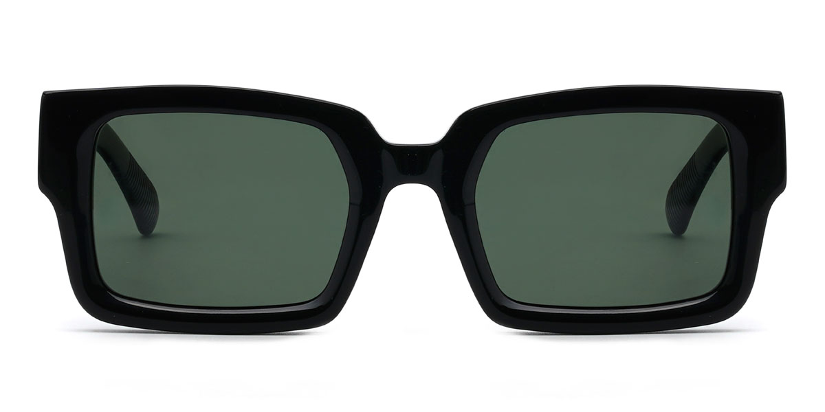 Fekete sötétzöld Eleonora Szemüveg - Rectangle Sunglasses